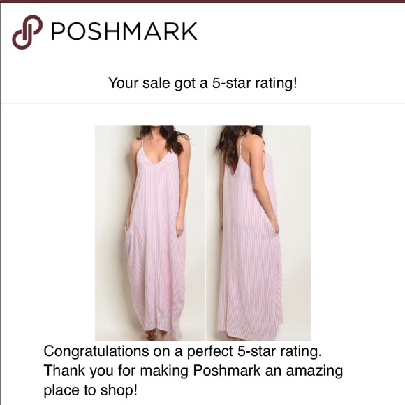 PIN STRIPE PINK & IVORY MAXI DRESS - Picture 4 of 4